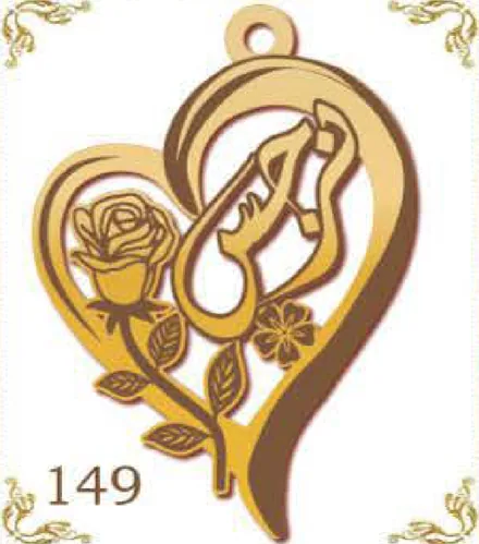Design 149 — رنا, a custom gold pendant cut by Royal Jewelry