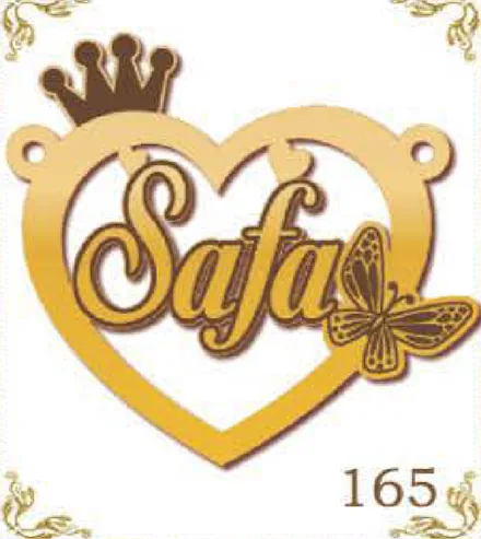 Design 165 — Safa, a custom gold pendant cut by Royal Jewelry