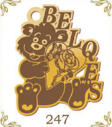 Design 247 — Teddy, a custom gold pendant cut by Royal Jewelry