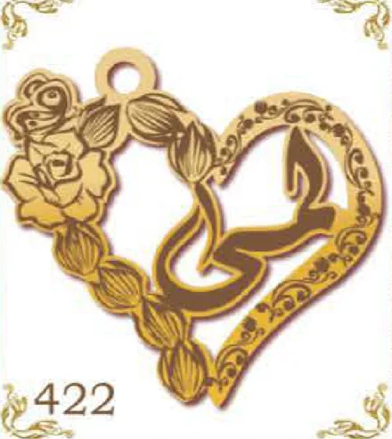 Design 422 — لمى, a custom gold pendant cut by Royal Jewelry