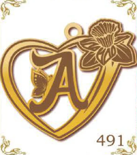 Design 491 — A, a custom gold pendant cut by Royal Jewelry