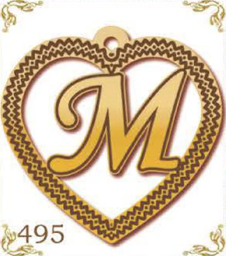 Design 495 — M, a custom gold pendant cut by Royal Jewelry