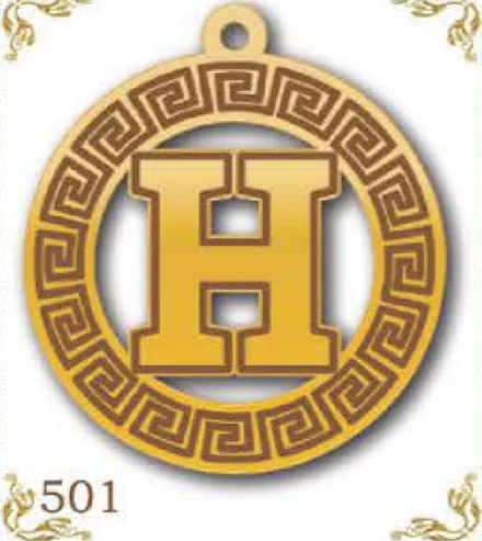 Design 501 — H, a custom gold pendant cut by Royal Jewelry