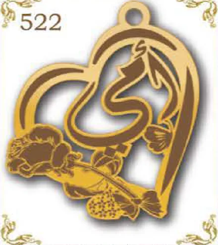 Design 522 — أمي, a custom gold pendant cut by Royal Jewelry