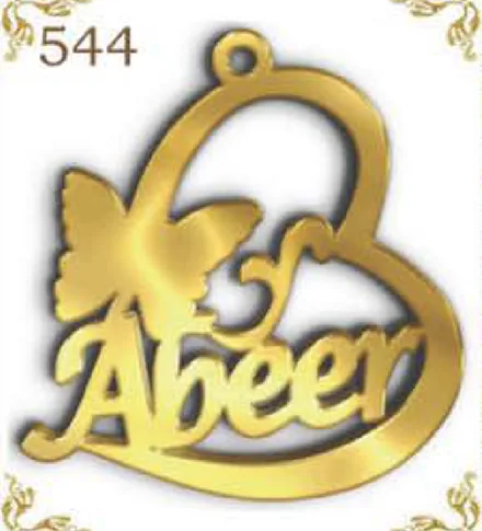 Design 544 — Abeer, a custom gold pendant cut by Royal Jewelry