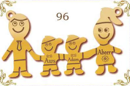 Design 96 — Aws, Adam, Abeer, a custom gold name plate cut by Royal Jewelry