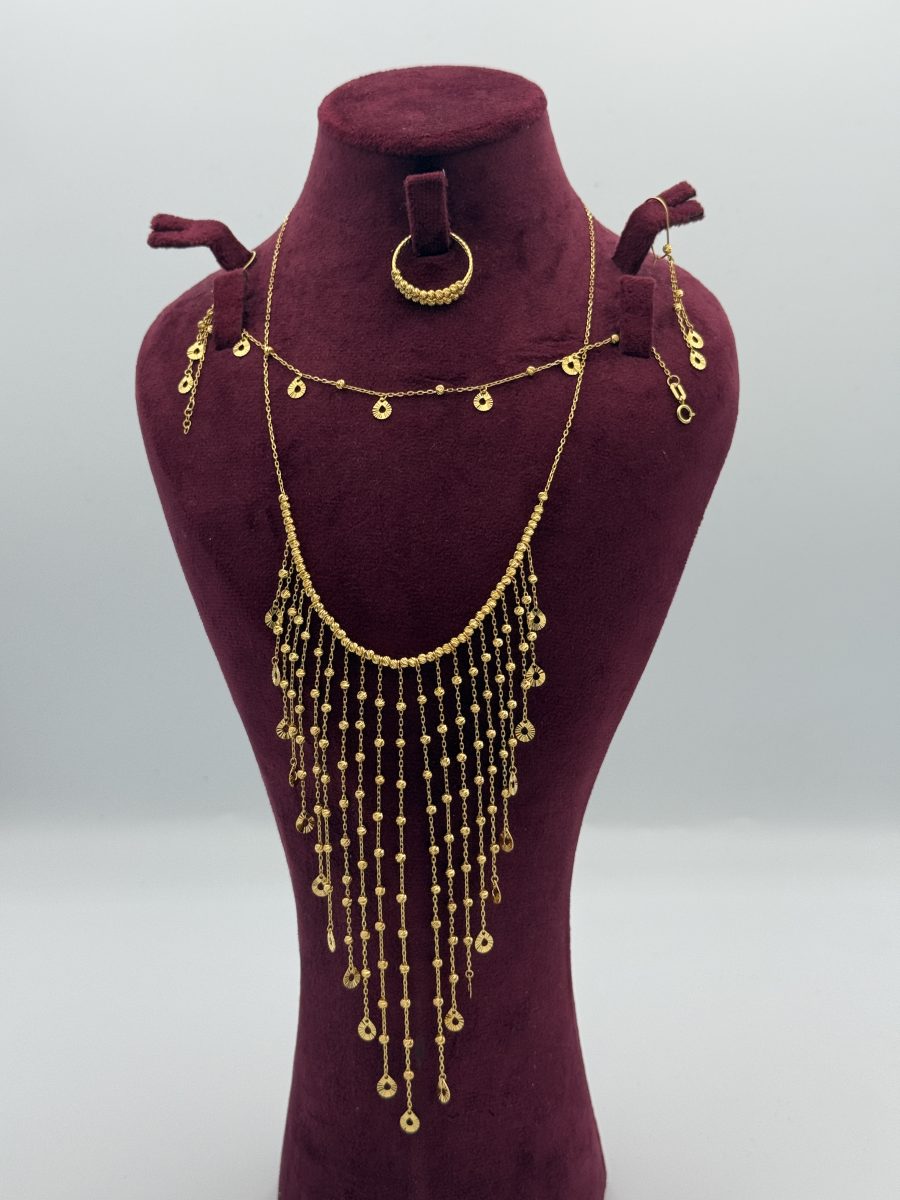 21K Gold Dangling Fancy Set