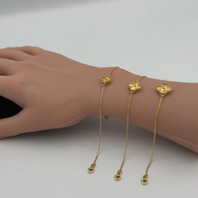21K Gold Flower Bracelet — 21K gold, Royal Jewelry