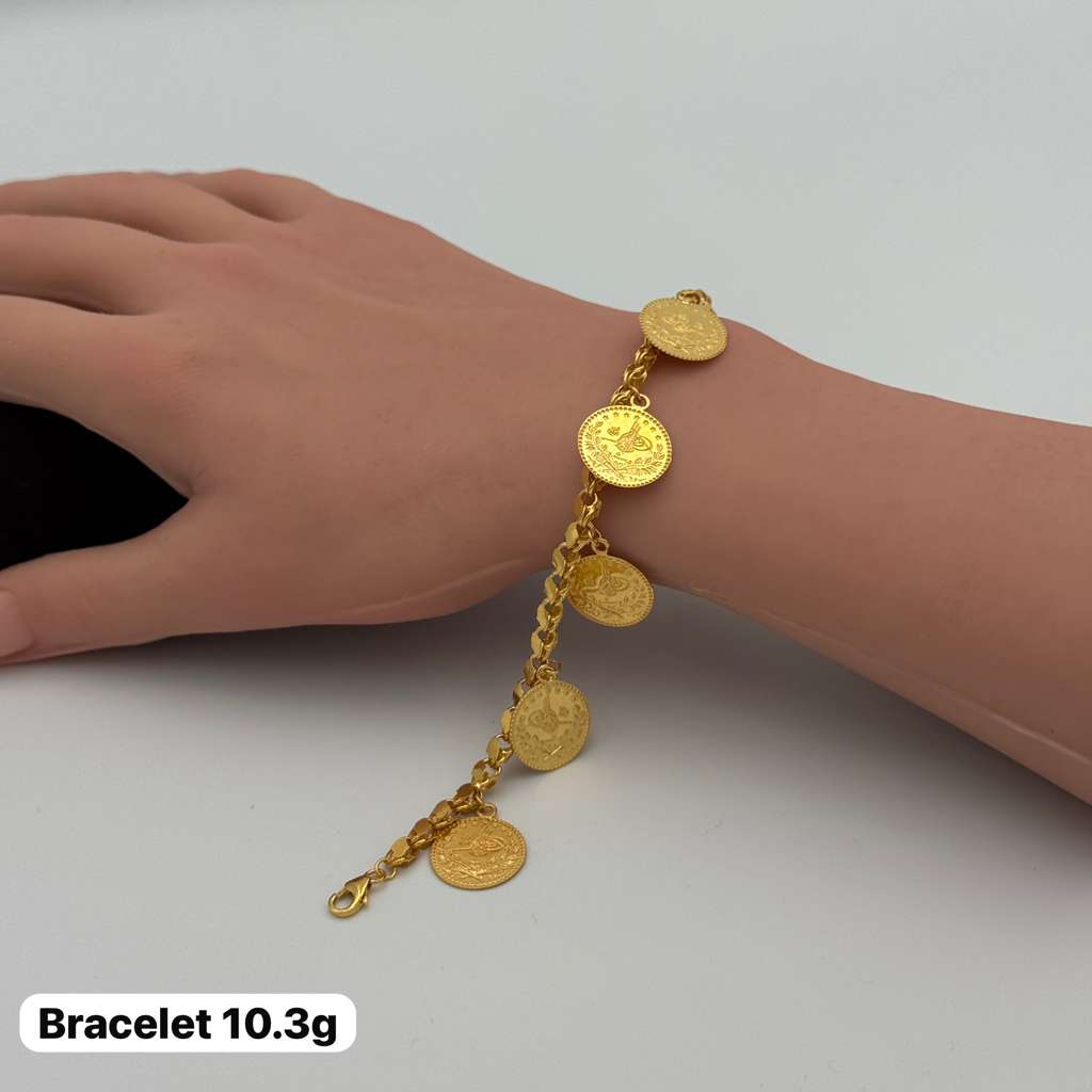 21K Gold Coins Bracelet