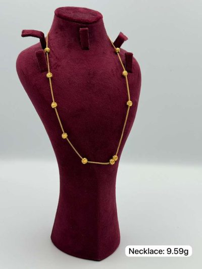 21K Gold Balls Necklace — 21K gold, Royal Jewelry