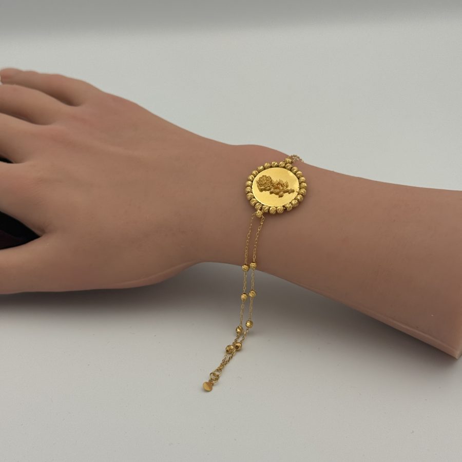 21K Gold Rose Bracelet