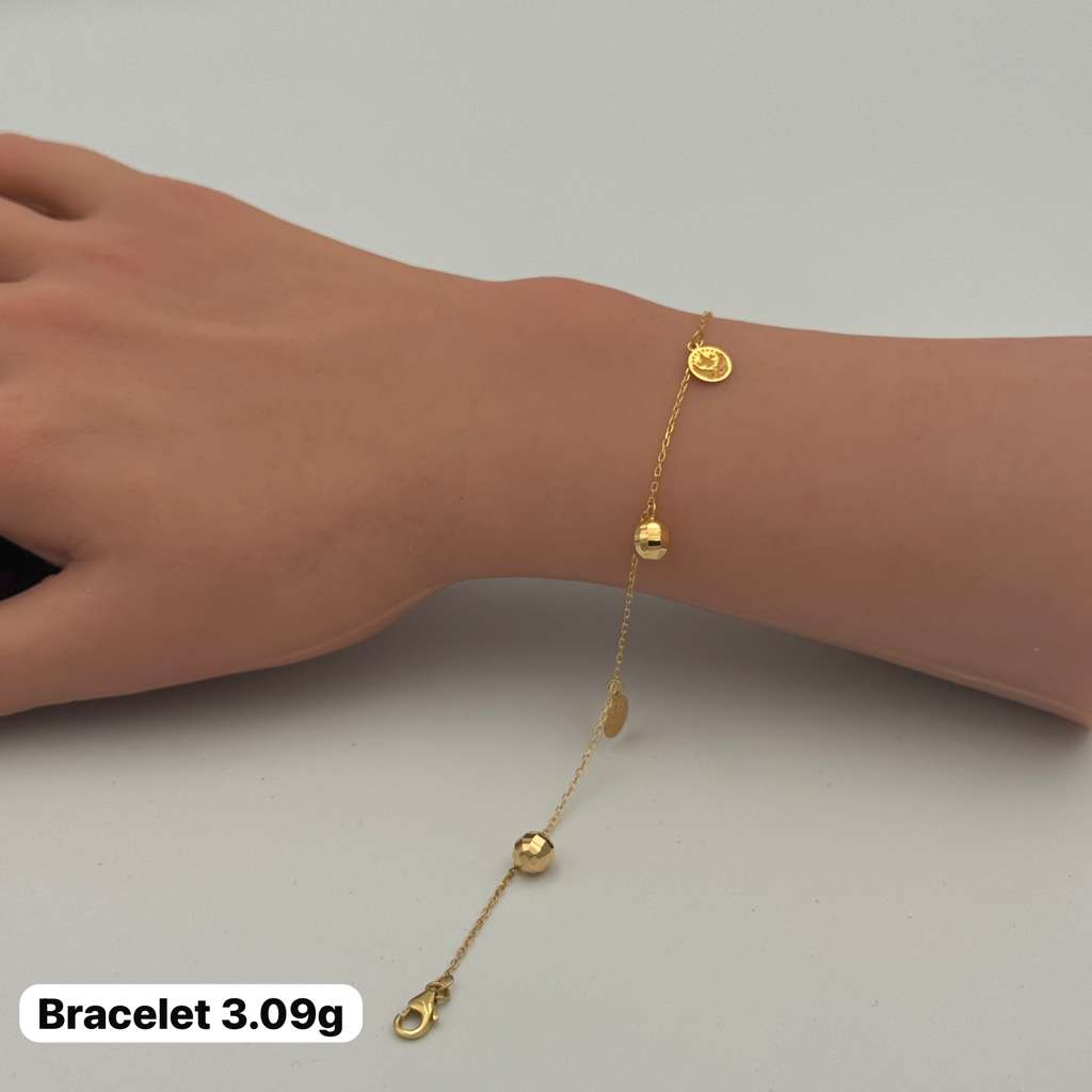 21K Gold Circle Bracelet