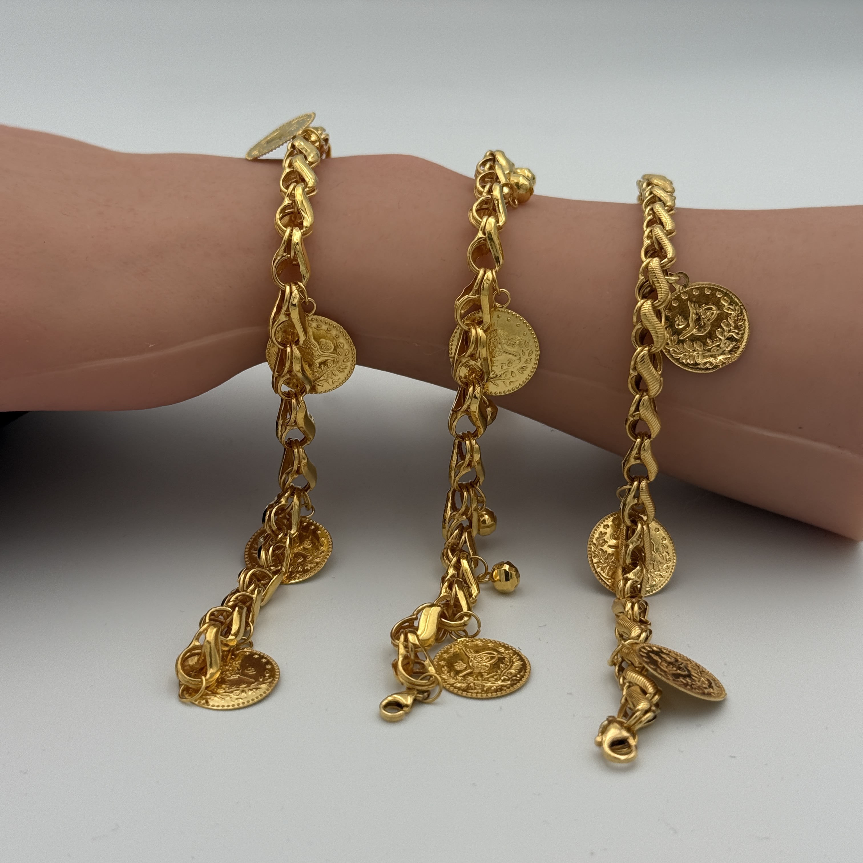 21K Gold Coins Bracelet