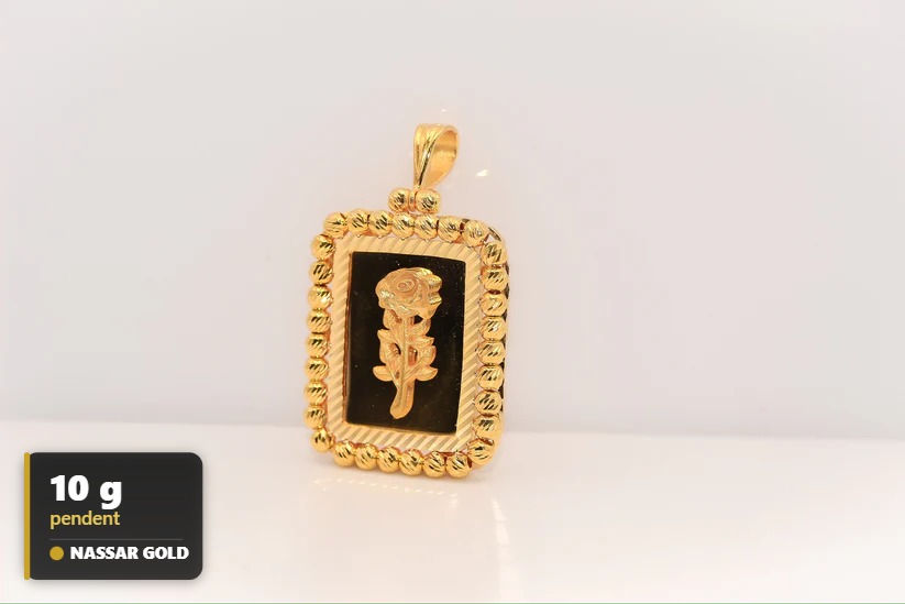 21K Gold Beeds Rose Pendant