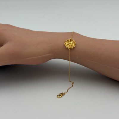 21K Gold Flower Bracelet — 21K gold, Royal Jewelry