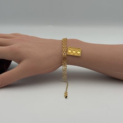 21K Gold Square Bracelet — 21K gold, Royal Jewelry