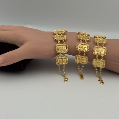 21K Gold Flower Bracelet — 21K gold, Royal Jewelry