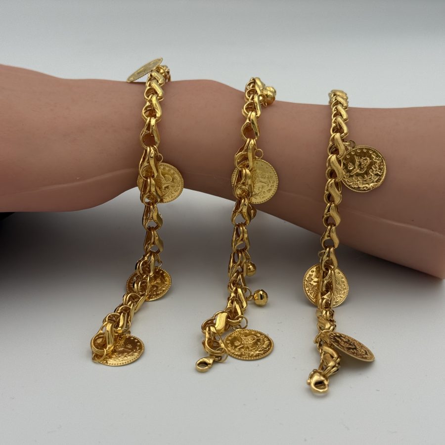 21K Gold Coin Bracelet