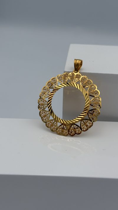 21K Gold Frame Pendant — 21K gold, Royal Jewelry