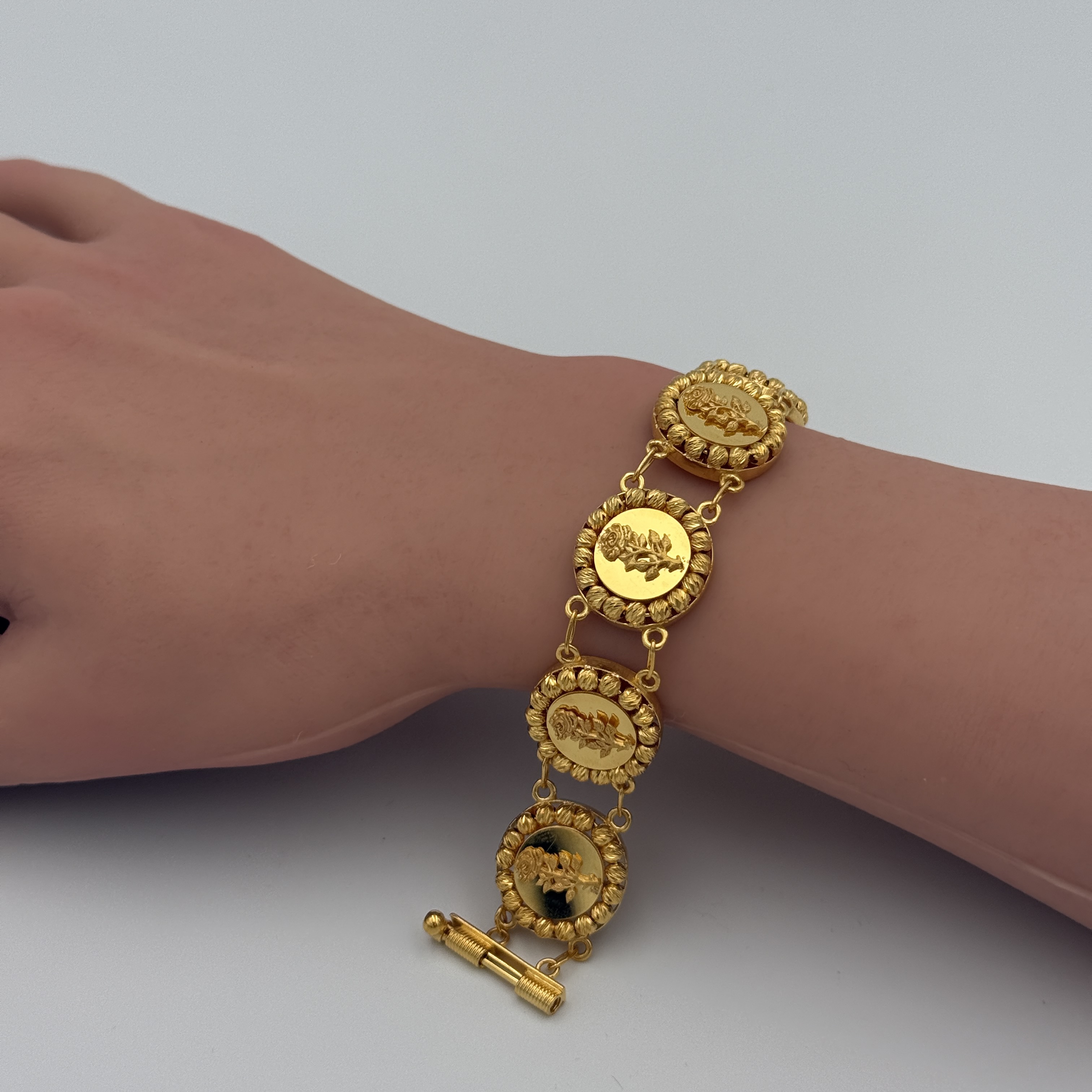 21K Gold Rose Bracelet