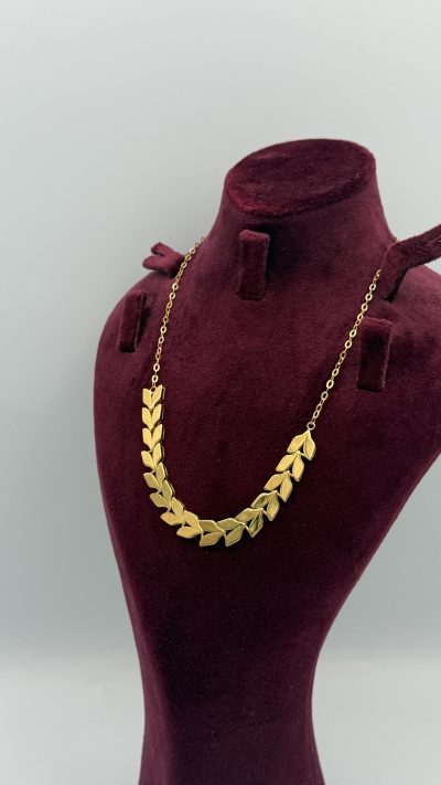 21K Gold Leaf Necklace — 21K gold, Royal Jewelry