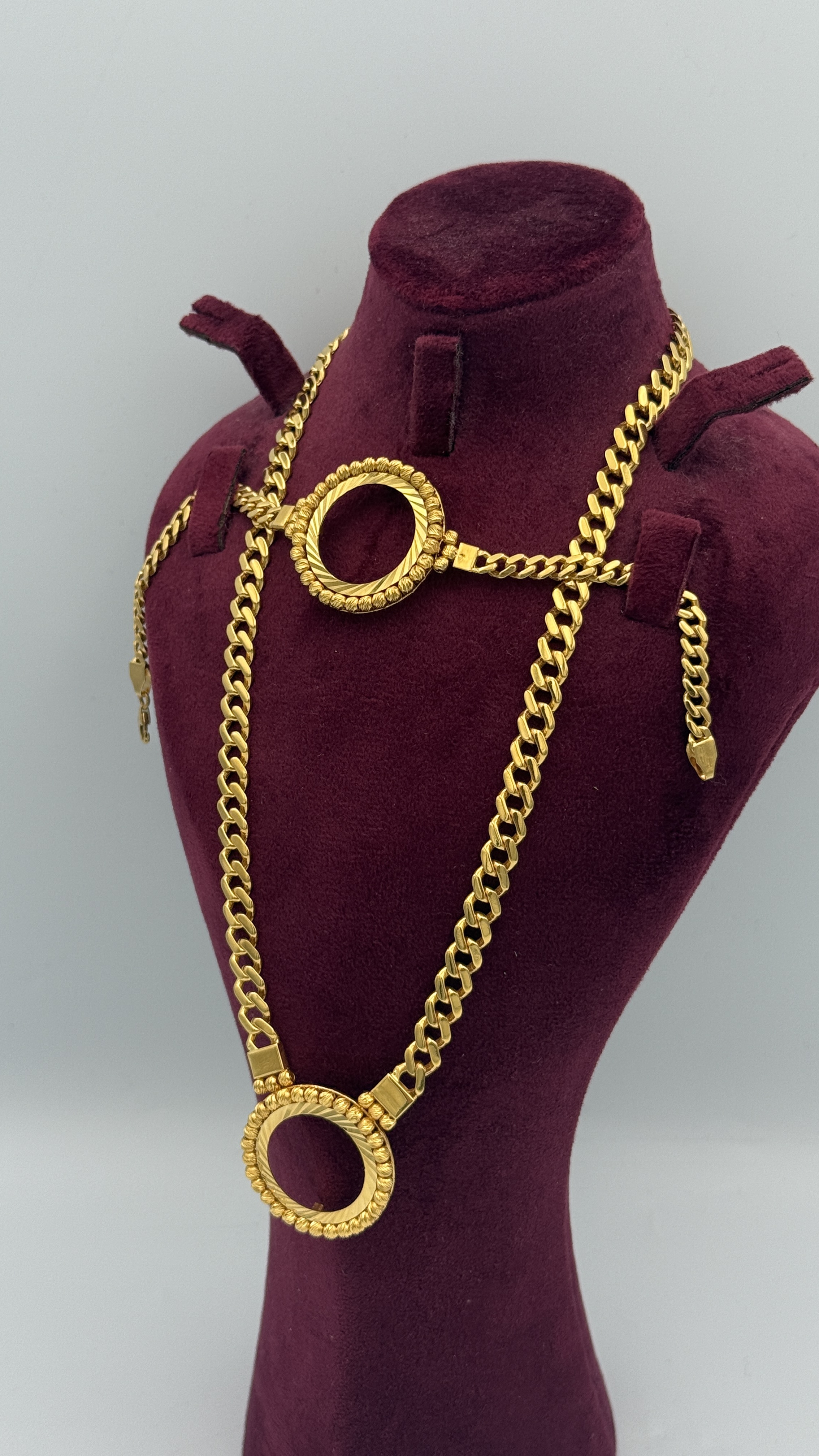 21K Gold Lira Frame Necklace