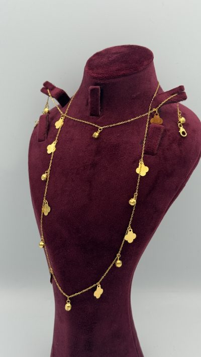 21K Gold Flower Necklace — 21K gold, Royal Jewelry