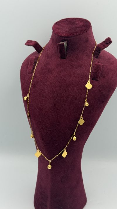 21K Gold Flower Necklace — 21K gold, Royal Jewelry