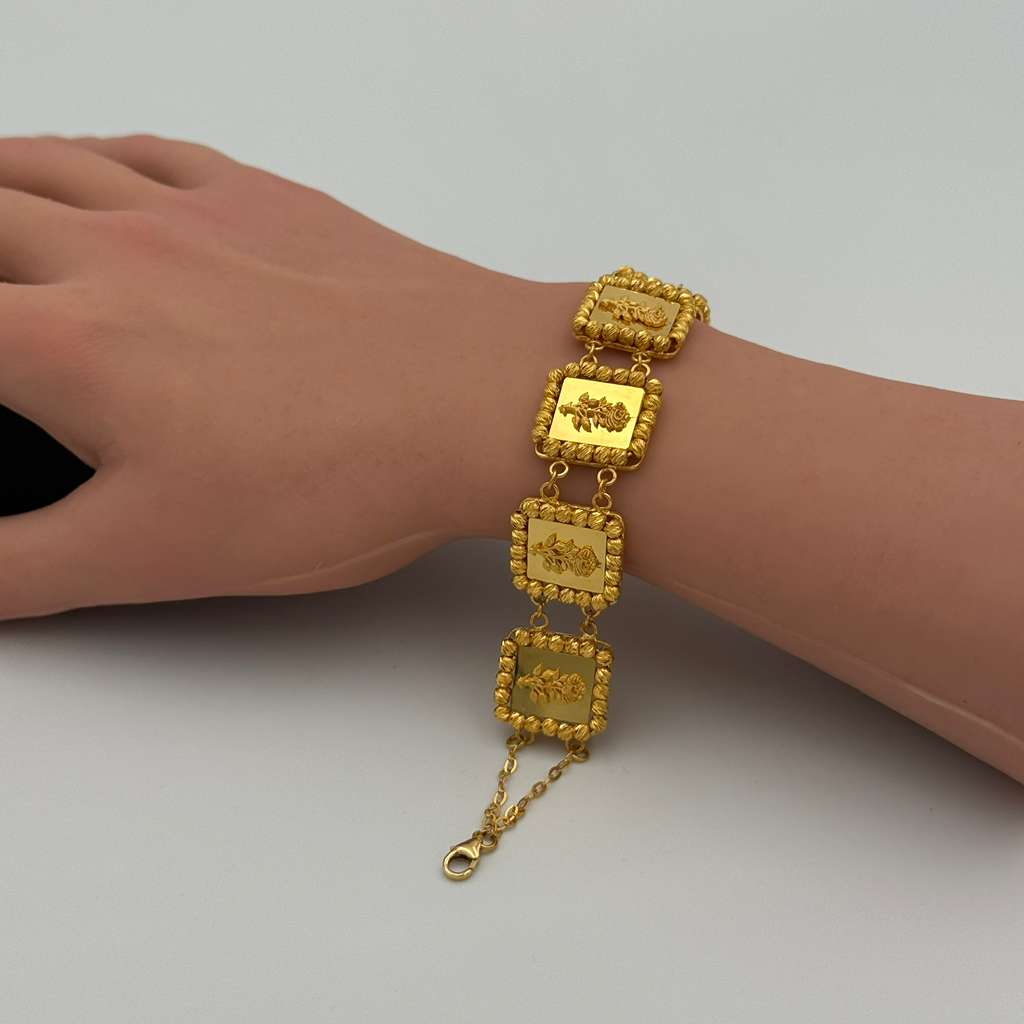 21K Gold Rose Bracelet