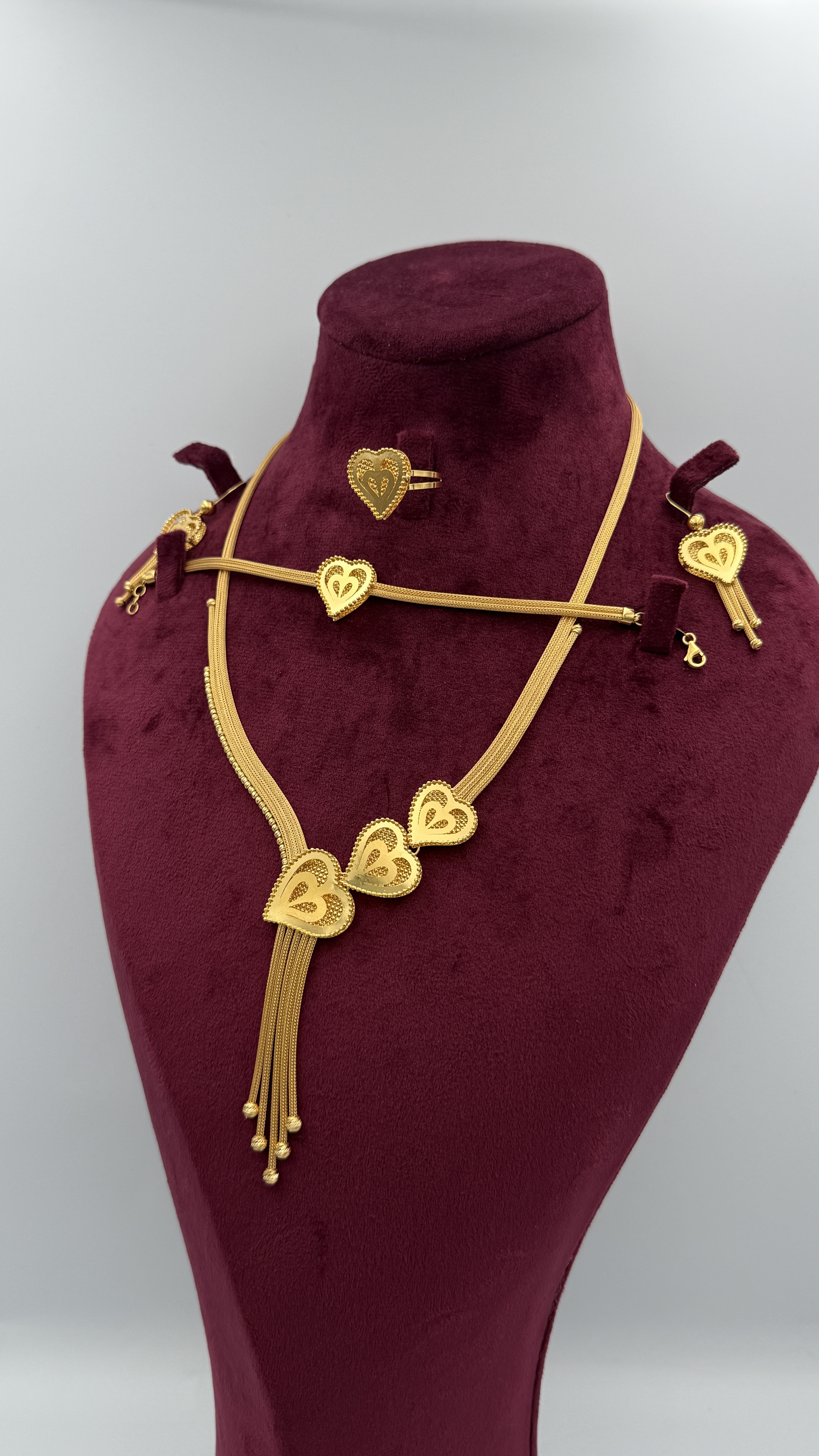 21K Gold Heart Set