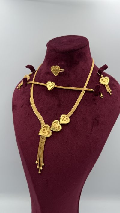 21K Gold Heart Set — 21K gold, Royal Jewelry