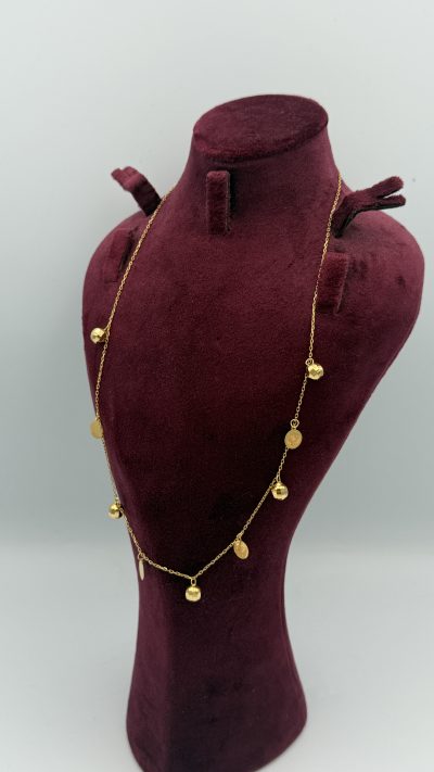 21K Gold Dingling Necklace — 21K gold, Royal Jewelry
