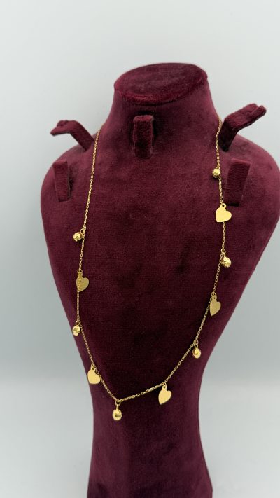 21K Gold Heart Necklace — 21K gold, Royal Jewelry