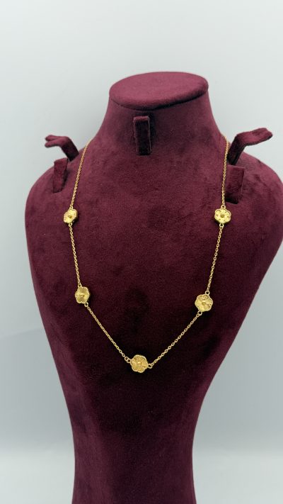 21K Gold Flower Necklace — 21K gold, Royal Jewelry