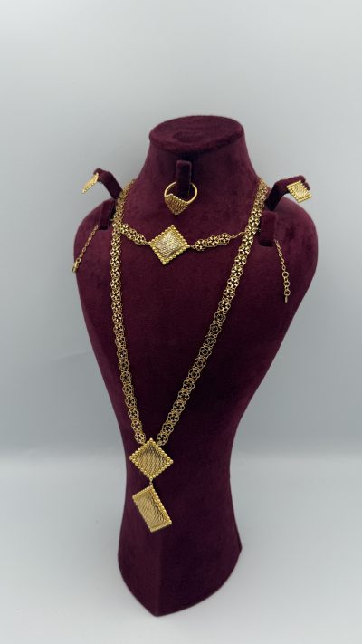 21K Gold Square Set — 21K gold, Royal Jewelry