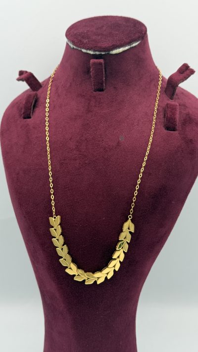 21K Gold Leafs Necklace — 21K gold, Royal Jewelry