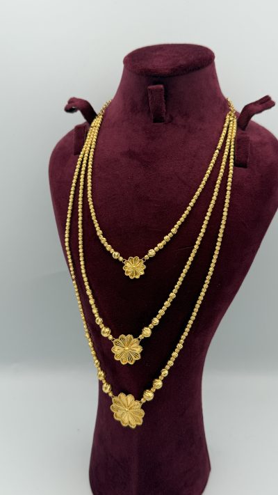21K Gold Flower Chain — 21K gold, Royal Jewelry