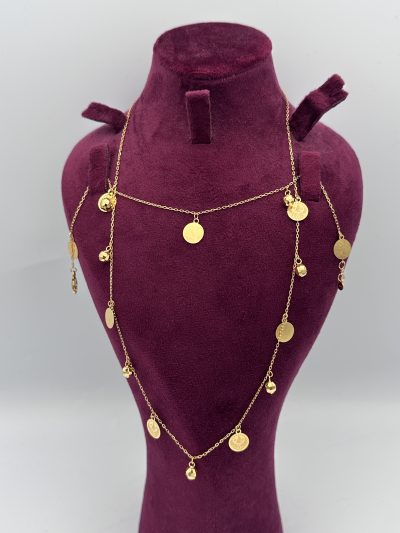21K Gold Coin Dingling Necklace — 21K gold, Royal Jewelry