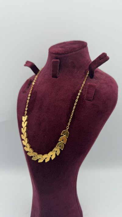 21K Gold Leaf Necklace — 21K gold, Royal Jewelry