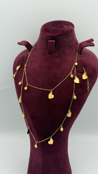 21K Gold Heart Necklace — 21K gold, Royal Jewelry