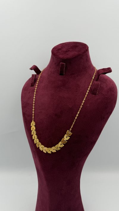 21K Gold Leaf Necklace — 21K gold, Royal Jewelry