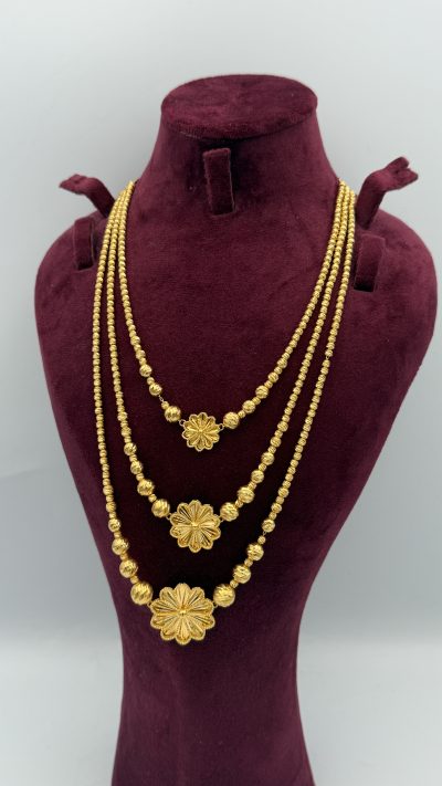 21K Gold Flower Necklace — 21K gold, Royal Jewelry
