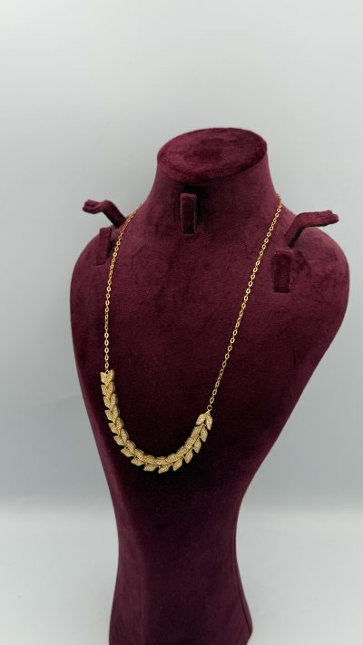 21K Gold Leafs Necklace — 21K gold, Royal Jewelry