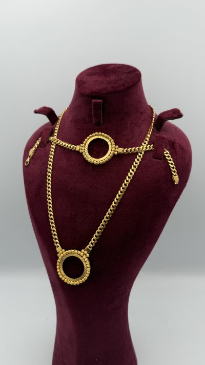 21K Gold Frame Necklace — 21K gold, Royal Jewelry