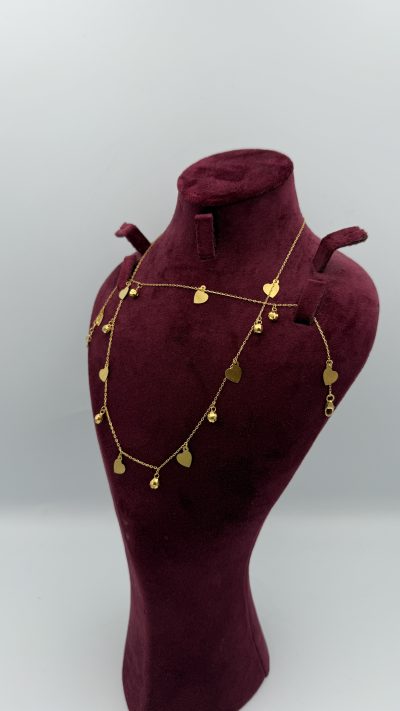 21K Gold Heart Necklace — 21K gold, Royal Jewelry