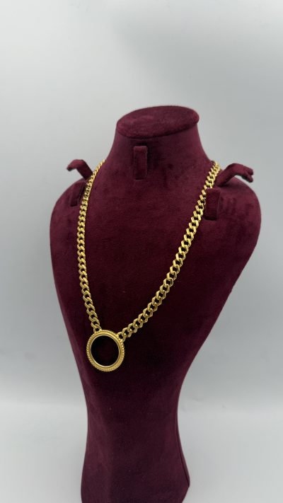 21K Gold Lira Frame Chain