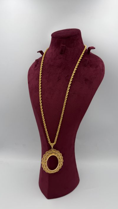 21K Gold Lira Frame Necklace
