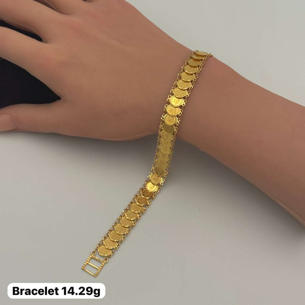21K Gold Coins Bracelet